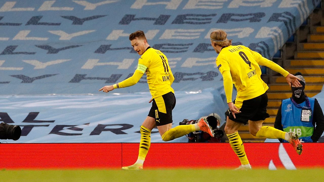 Marco Reus rompió la racha de Manchester City y es el goleador histórico de Borussia Dortmund en la Champions League