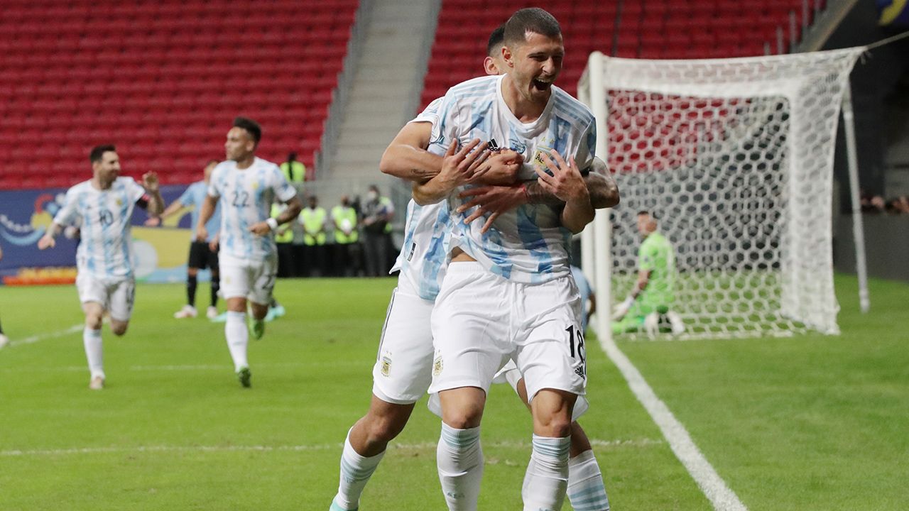 Así festejó Guido Rodríguez el gol con el que adelantó a Argentina