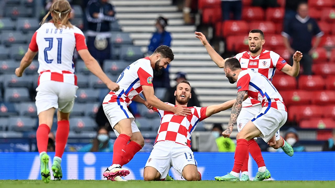 Nikola Vlasic abrió el marcador entre Croacia y Escocia 