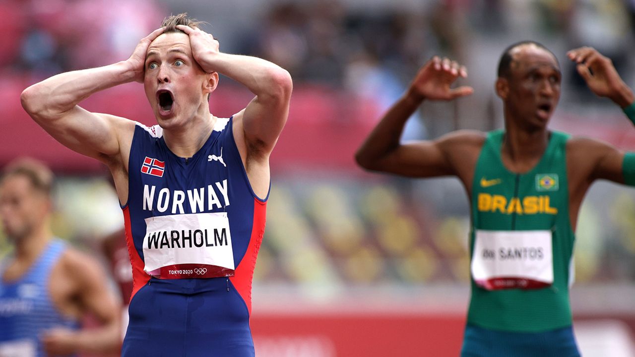 Los rostros de la victoria de Karsten Warholm y su increíble récord mundial