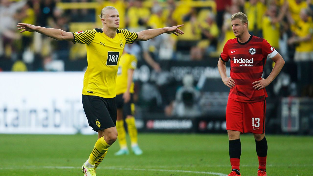 Erling Haaland lideró la goleada de Borussia Dortmund a Eintracht Frankfurt