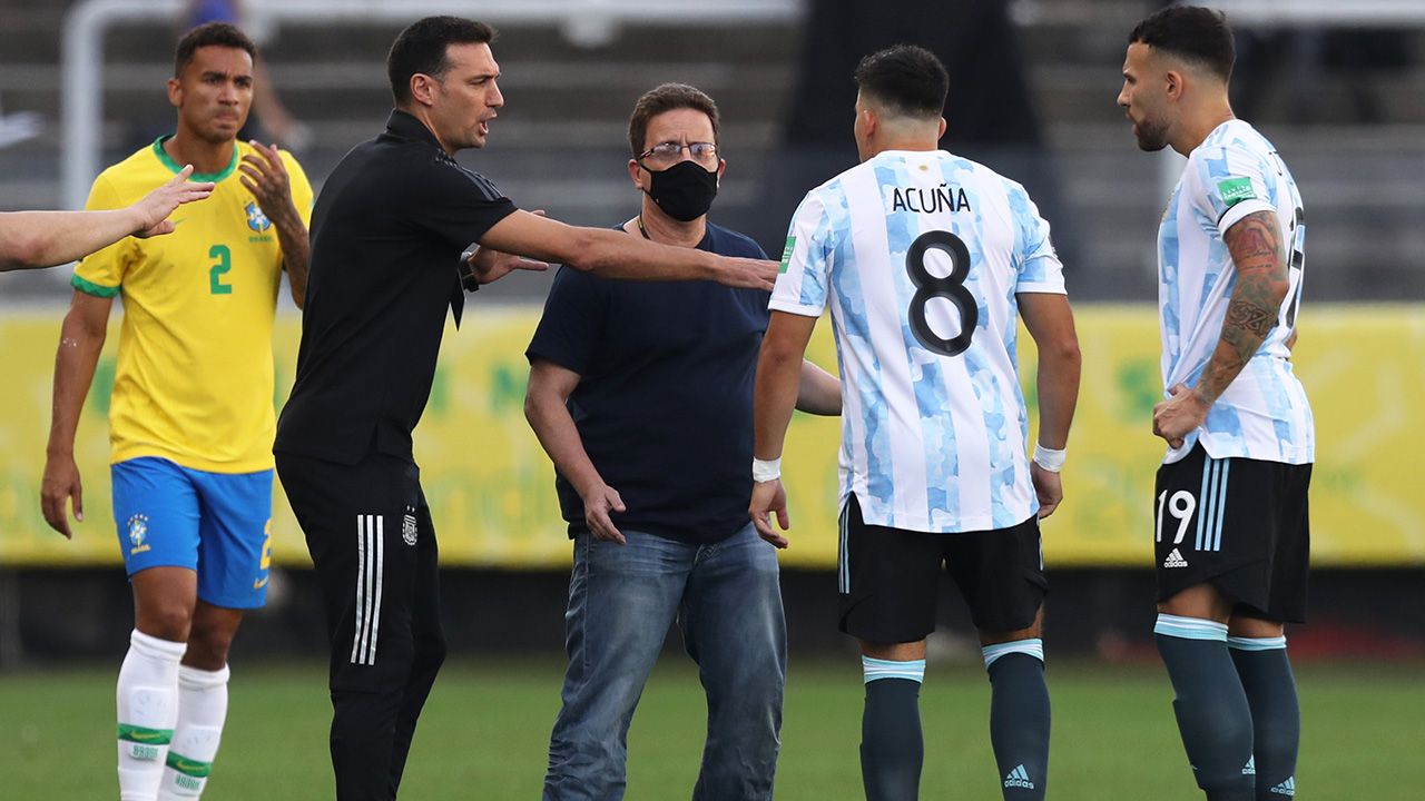 Así fue la suspensión del partido  entre Brasil y Argentina
