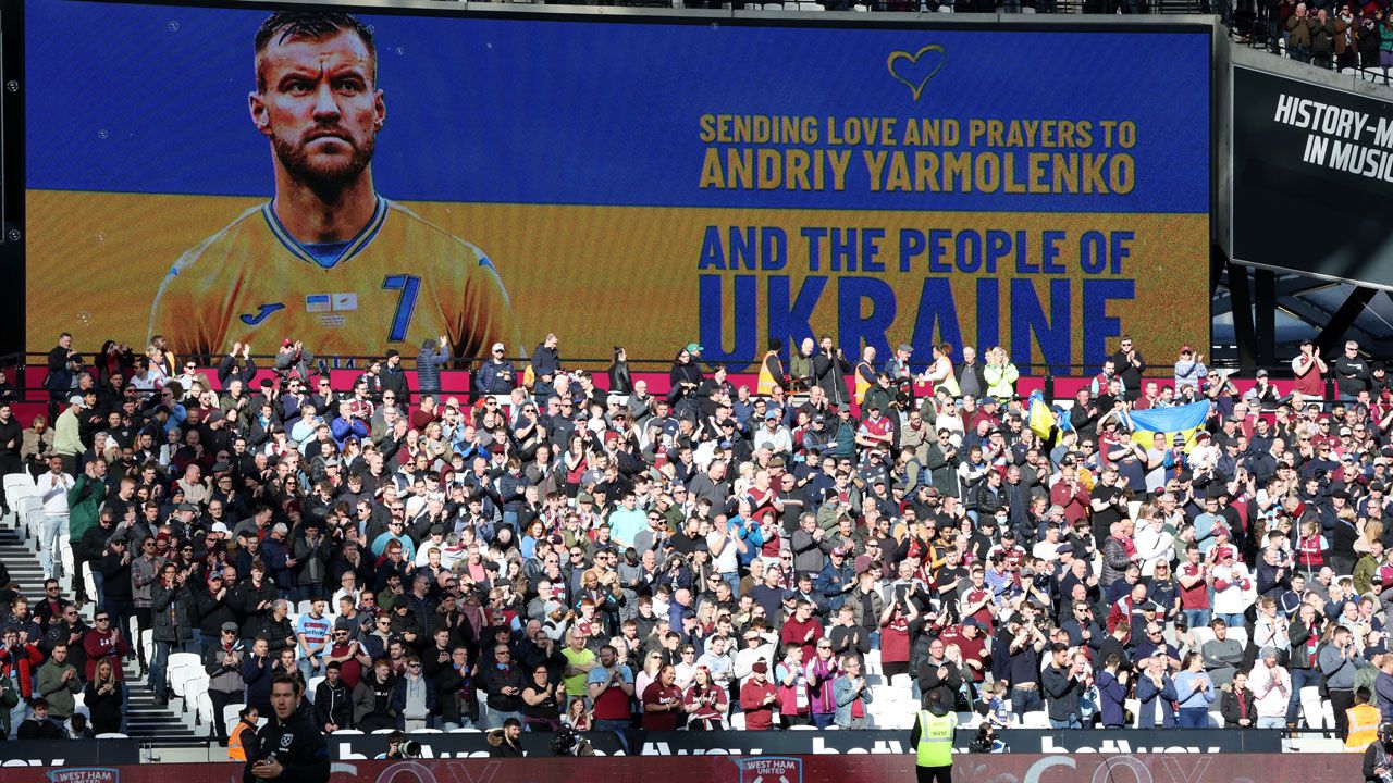 West Ham se volcó en apoyo al ucraniano Andriy Yarmolenko