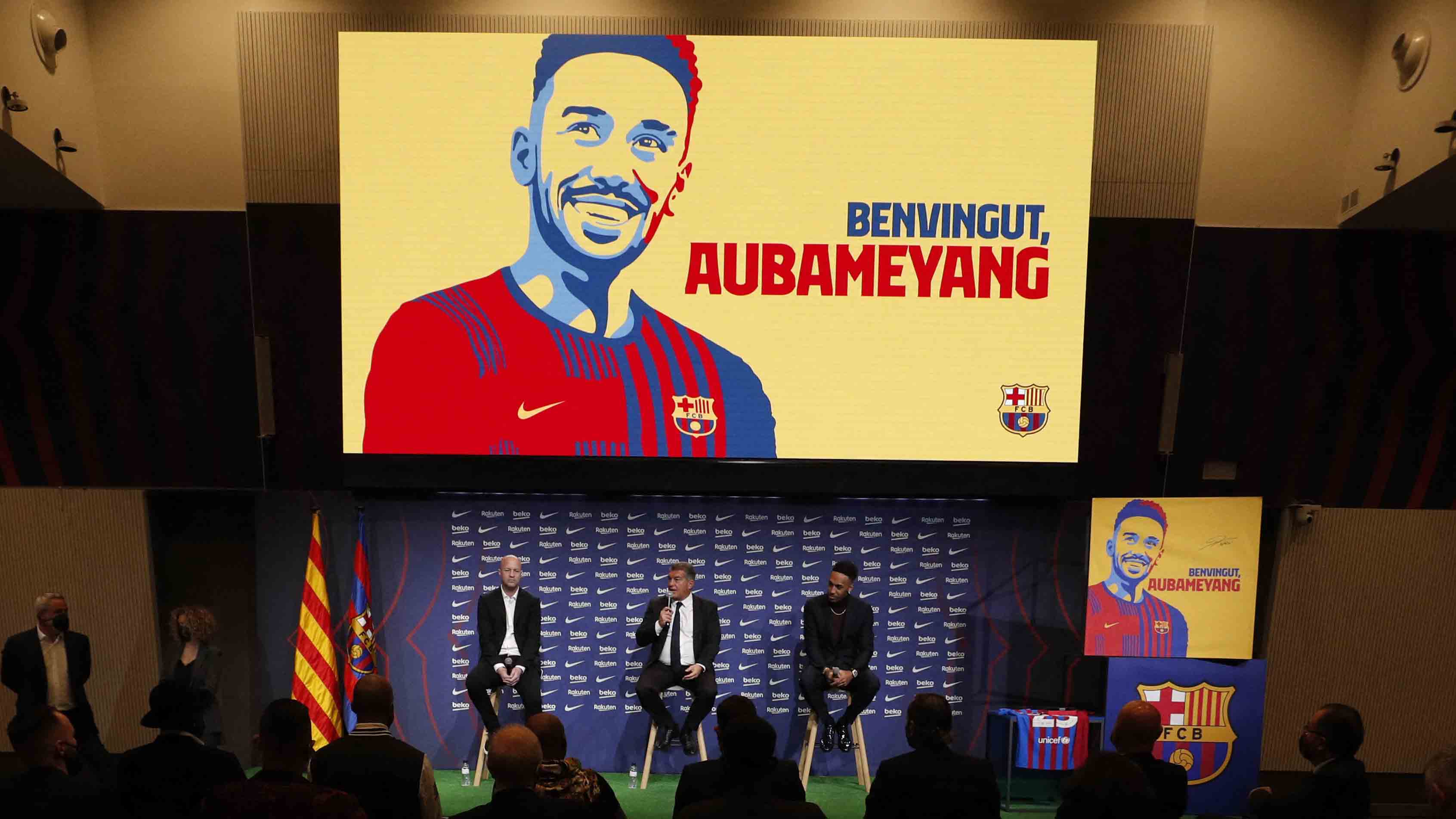 Así se ve Pierre-Emerick Aubameyang con la camiseta del Barcelona