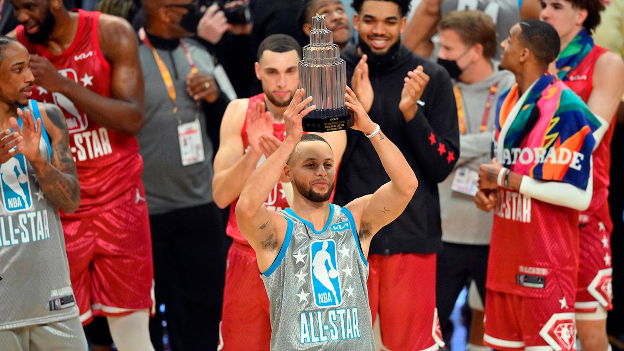 Para Stephen Curry el nuevo trofeo Kobe Bryant al MVP del 'All Star Game'