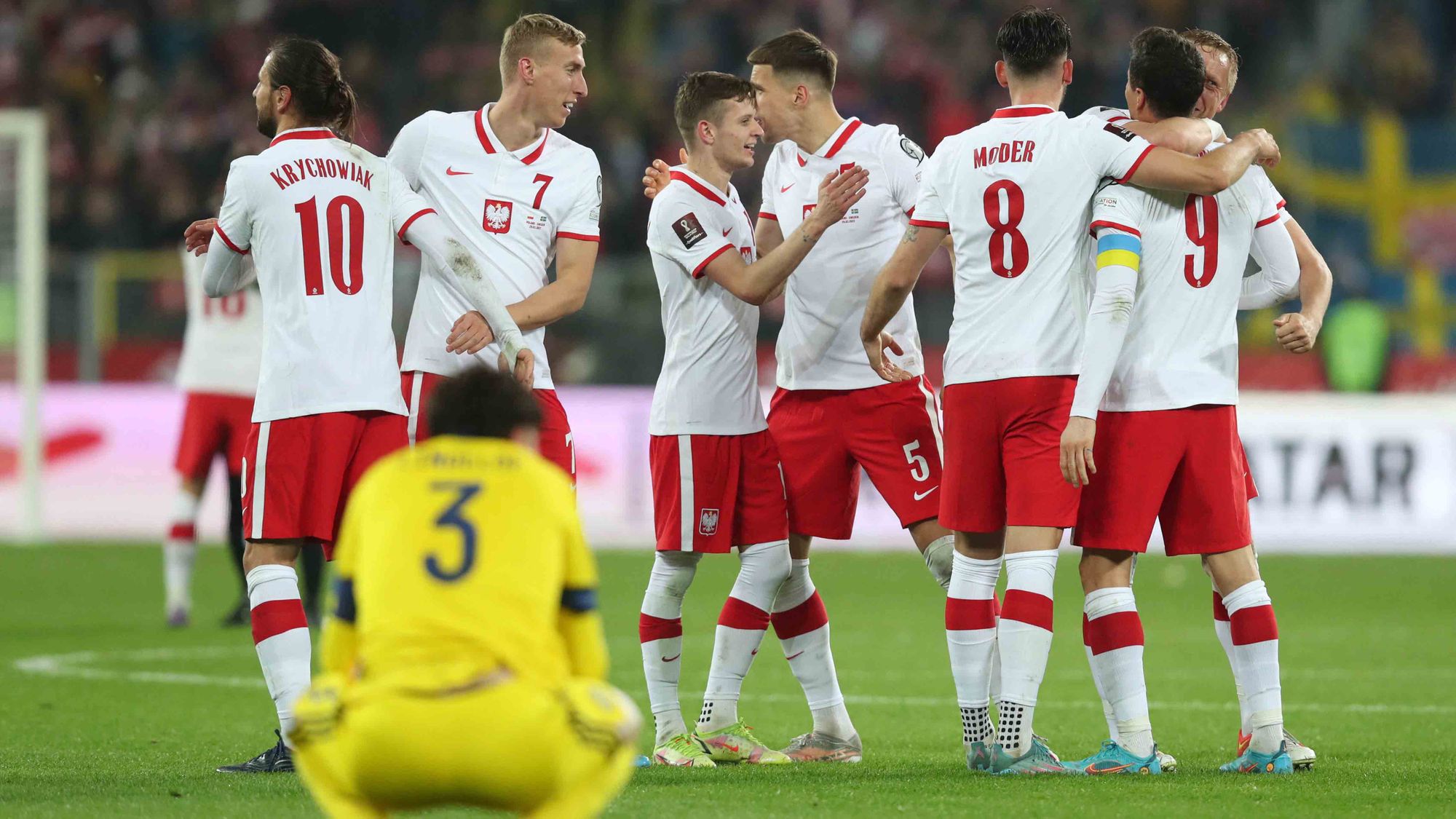 Polonia celebra su pase a Qatar 2022