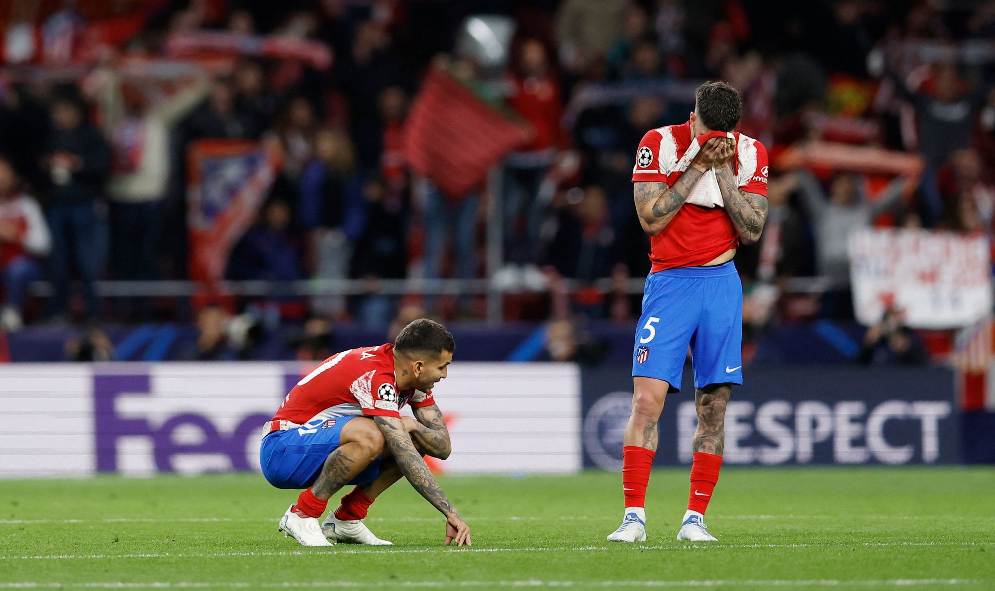 Decepción y tristeza, sentimientos de Atlético de Madrid tras caer en la Champions League