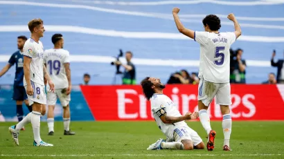 Marcelo, el protagonista en la celebración de Real Madrid por el título de La Liga