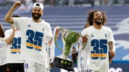 Marcelo, el protagonista en la celebración de Real Madrid por el título de La Liga