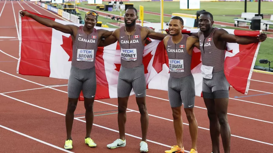 Canadá se impuso ante Estados Unidos en los 4x100 de los Mundiales de Atletismo