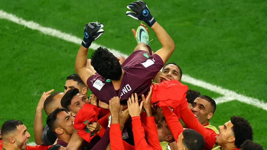 Así festejaron los 'Leones el Atlas' su victoria más importante en Mundiales