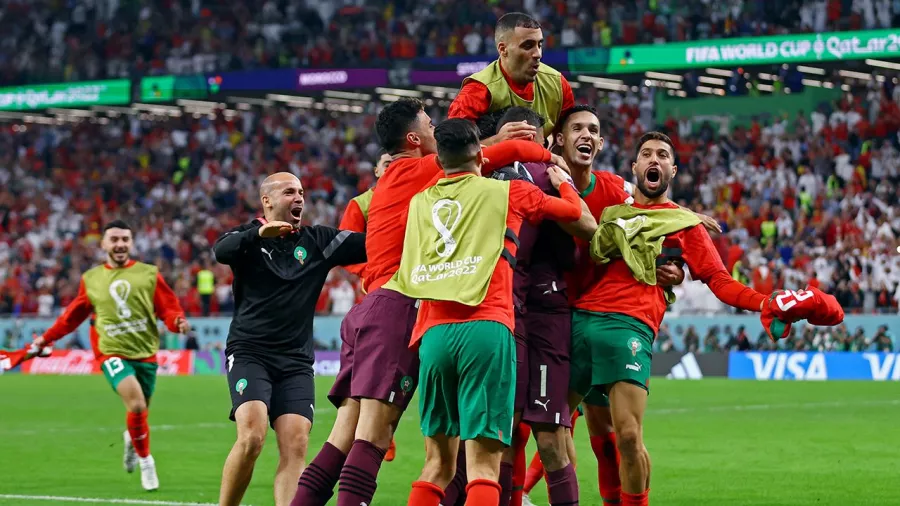 Así festejaron los 'Leones el Atlas' su victoria más importante en Mundiales
