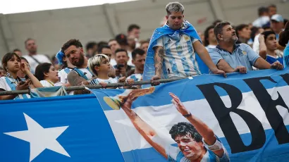 Diego Armando Maradona no podía faltar a la celebración albiceleste