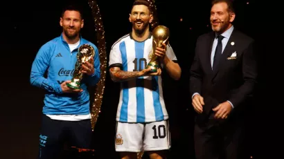 Lionel Messi conoció a su 'gemelo de cera'