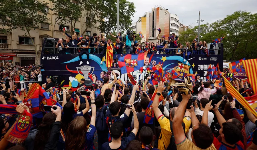 La fiesta culé en las calles de Barcelona