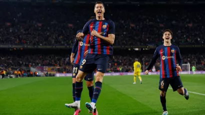 7. Robert Lewandowski | Barcelona | La Liga | 23 goles / 46 goles 