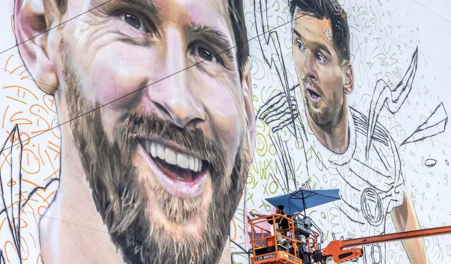 Así luce el majestuoso mural dedicado a Messi