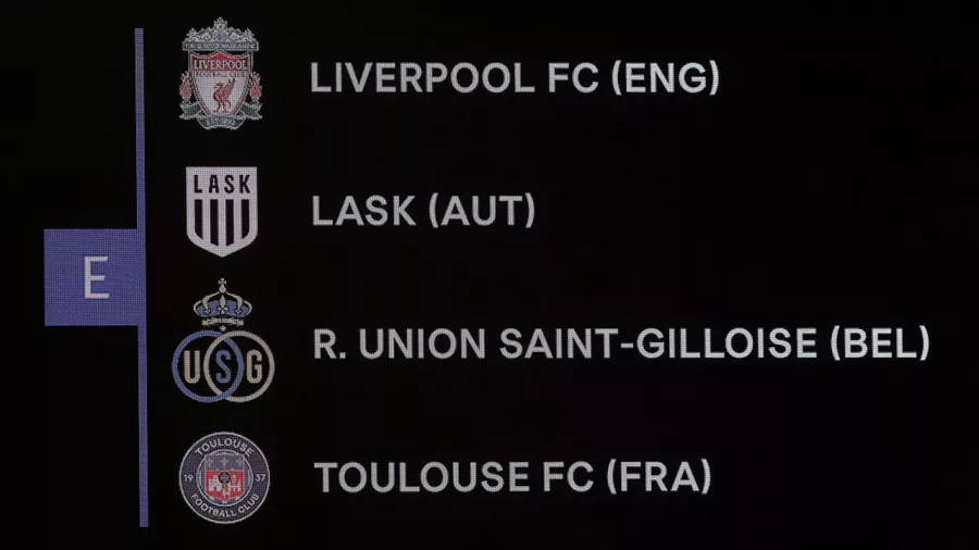Grupo E: Liverpool (Inglaterra), LASK Linz (Austria), Union SG (Bélgica) y Toulouse (Francia)