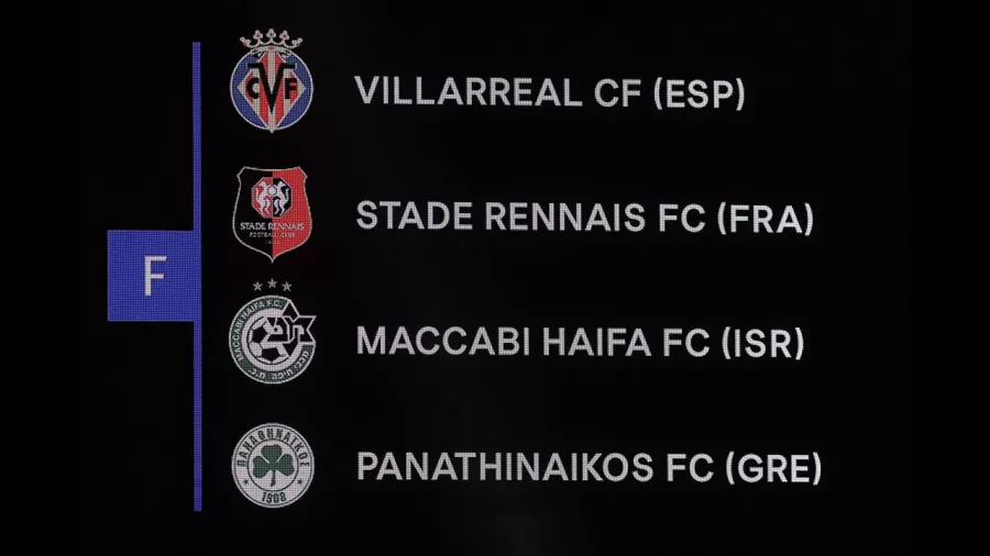 Grupo F: Villarreal (España), Rennes (Francia), Maccabi Haifa (Israel) y Panathinaikos (Grecia)