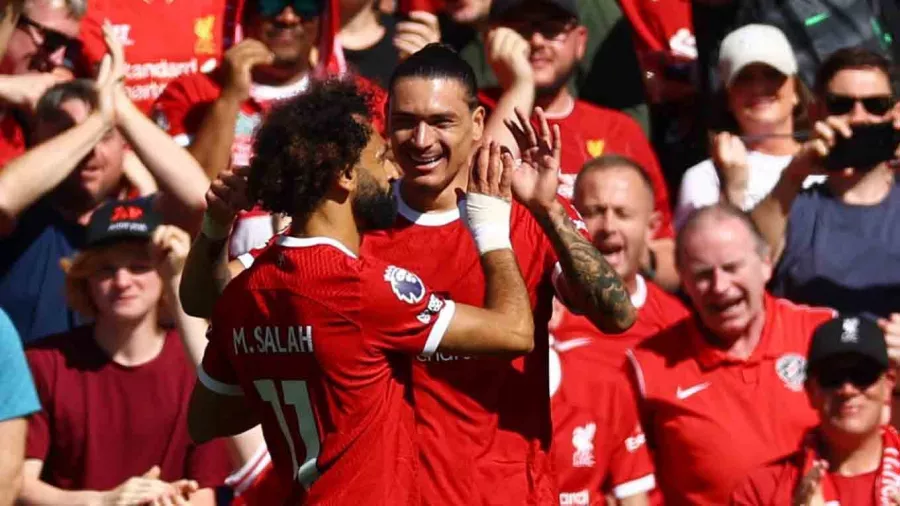 8. Liverpool: Mohamed Salah, 4 goles y 4 asistencias, y Darwin Núñez, 4 goles y 2 asistencias