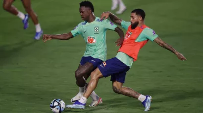 Vinícius Júnior también formó parte del entrenamiento.