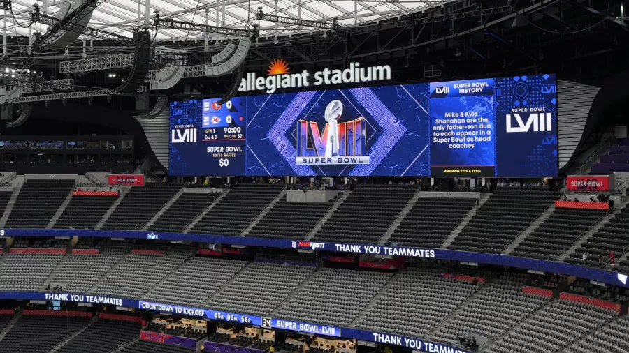 Así luce el Allegiant Stadium a unas horas del Super Bowl 58