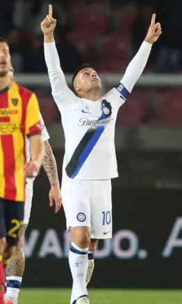 Inter goleó a Lecce en una noche inolvidable para Lautaro Martínez