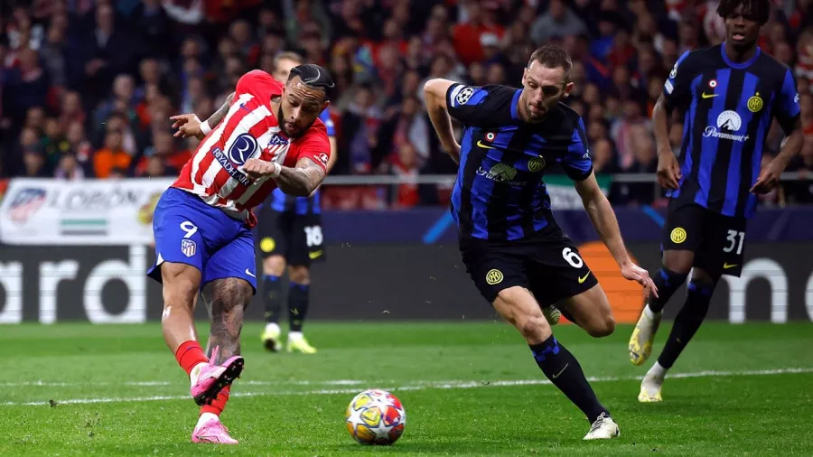 Primer gol de Memphis con la camiseta de Atlético de Madrid en la Champions League