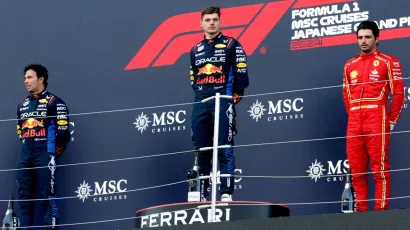 Max Verstappen is the leader of the drivers' championship with 77 points and the Mexican follows with 64