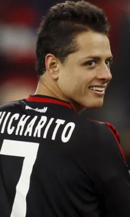 'Chicharito' Hernández celebra el título del Bayer Leverkusen