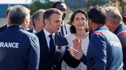 President Emmanuel Macron was also present.