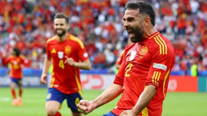 Primer gol oficial de Carvajal con la Selección Española