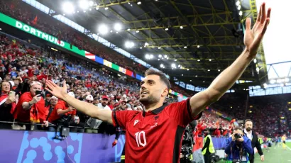 Segundo gol de Albania en la historia del torneo