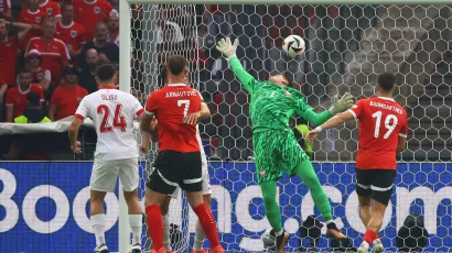 The Polish goalkeeper even dove back to try to save his goal.