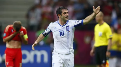 8. Giorgos Karagounis 35 años, 102 días: Grecia 1-0 Rusia, 16 de junio de 2012.