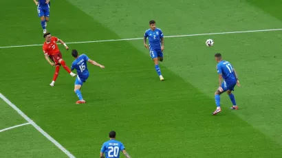 The midfielder left Italy a foot and a half out of the Euro with 2-0 in the 46th minute