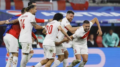6. Turkey (+2): They made a splash by eliminating Austria and, what's more, they did it with class.  Their young players have the talent and drive to not clash with the veterans, who continue to maintain order, especially in the midfield.