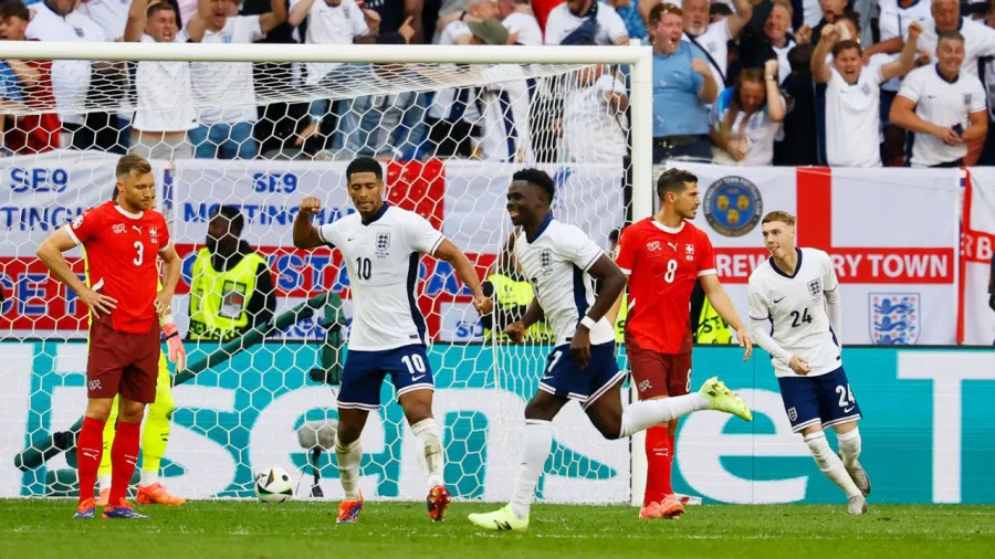 Inglaterra 1-1 Suiza *Final de los 90 minutos, jugarán tiempos extra