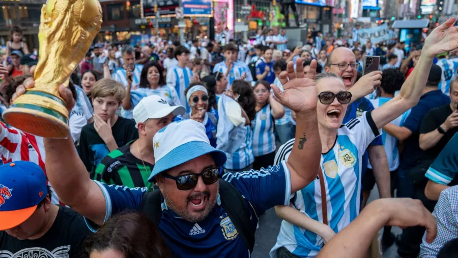 La fiesta albiceleste se apoderó nuevamente de Times Square