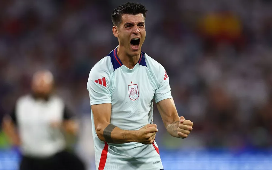 Al finalizar el partido, Álvaro Morata celebró por todo lo alto el pase a la final de la Eurocopa.