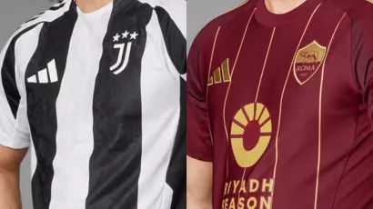 Juventus y Roma jugarán la Champions League 2024/25 con estas camisetas.