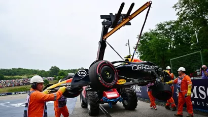 El mexicano perdió el control en la curva 8 de la Q1 (primera fase de clasificación) y chocó su monoplaza.