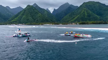 Teahupo'o (Tahití), 5 mil espectadores: surf.