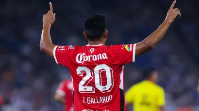 Así celebró el jugador su gol en el Estadio BBVA de Monterrey.