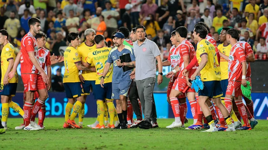 Así la trifulca al final del partido.