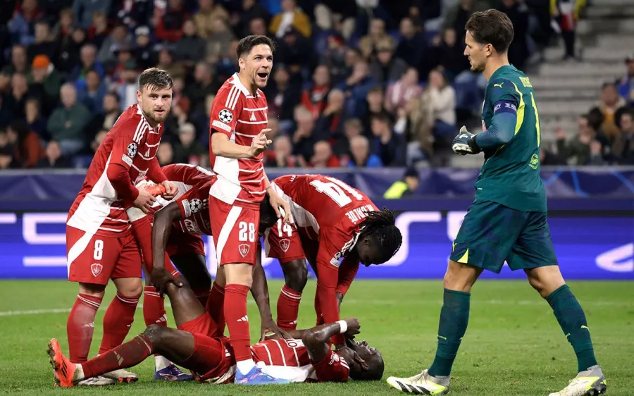 El Brest logra goleada y la mayor sorpresa reciene en la Champions League