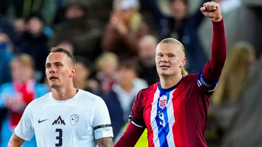 Erling Haaland anotó al 7' y al 62' en la victoria 3-0 ante Eslovenia por la UEFA Nations League.