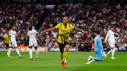 Primer gol del atacante neerlandés esta temporada en la Liga de Campeones