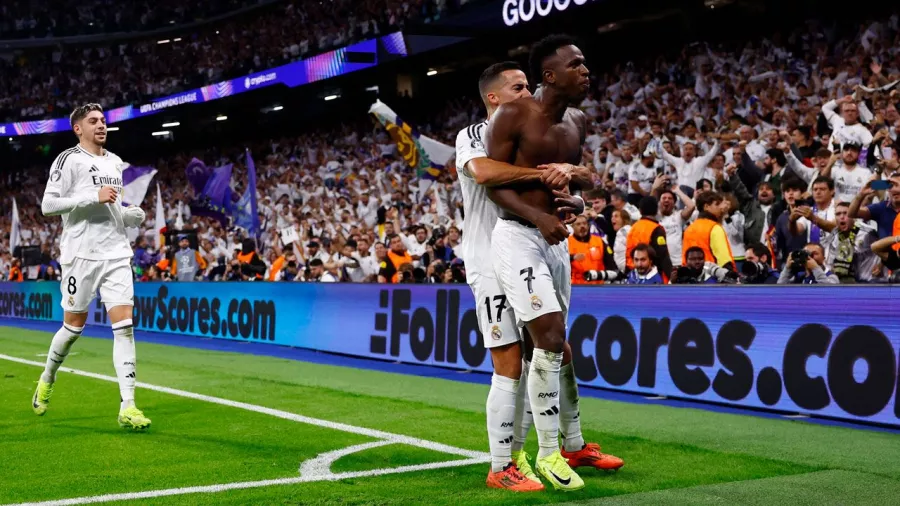 Vinícius Jr. brilló con luz propia y consiguió su primer hat-trick con Real Madrid en la Champions League