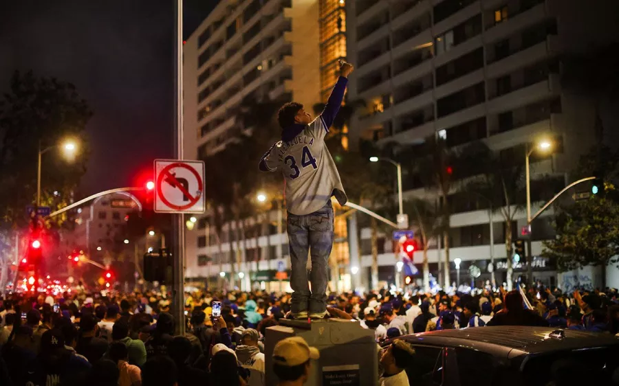 Los festejos de la 'Nación de los Dodgers' en Los Angeles